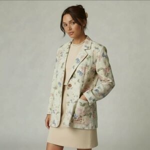 Alice Stuart Vintage Blazer Jacket Size M Oversized Garden‎ Floral Unlined USA